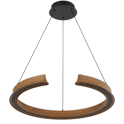 TFS PENDANT ROUND 34wLED DIM touc2210Lm cab2M (2700K_5500K) D650 H55 3CCT WOOD PAINTED