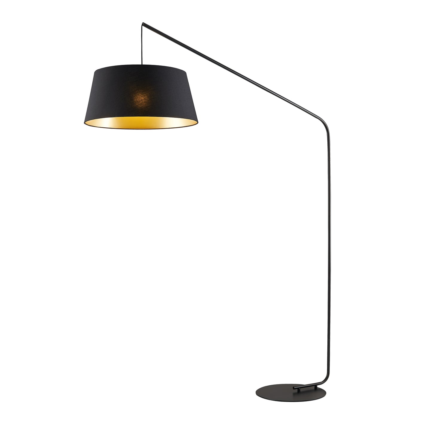 TFS FLOOR LAMP 25wE27max L1510 W500 H1800 cab:2.0m foot BLACK MATT/BLACK-GOLD MATT