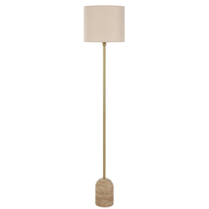 Segovia TFS FLOOR LAMP 25wE27max D:300 H:1550 FOOT SWT BEIGE TRAVERTINE/ANT GOLD/CREAM
