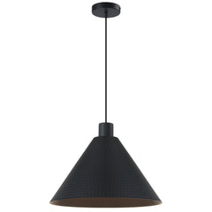 TFS 43CM PENDANT 25wE27max D430 H250 TEX 2M BLACK SATIN