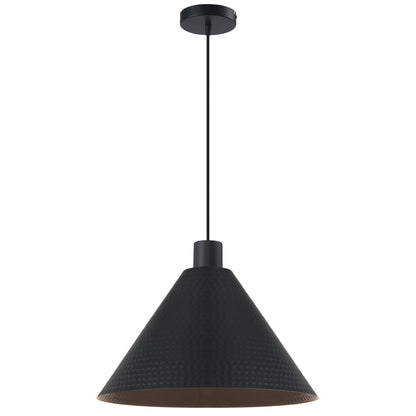 TFS 43CM PENDANT 25wE27max D430 H250 TEX 2M BLACK SATIN