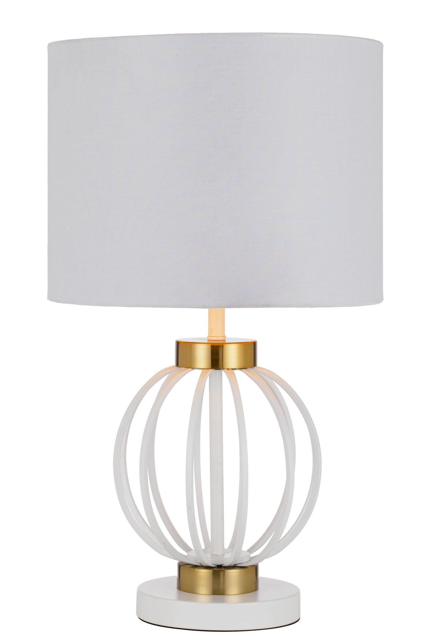 TFS TABLE LAMP 25wE27max D:320 H:550 Inline Switch WHITE / ANTIQUE GOLD