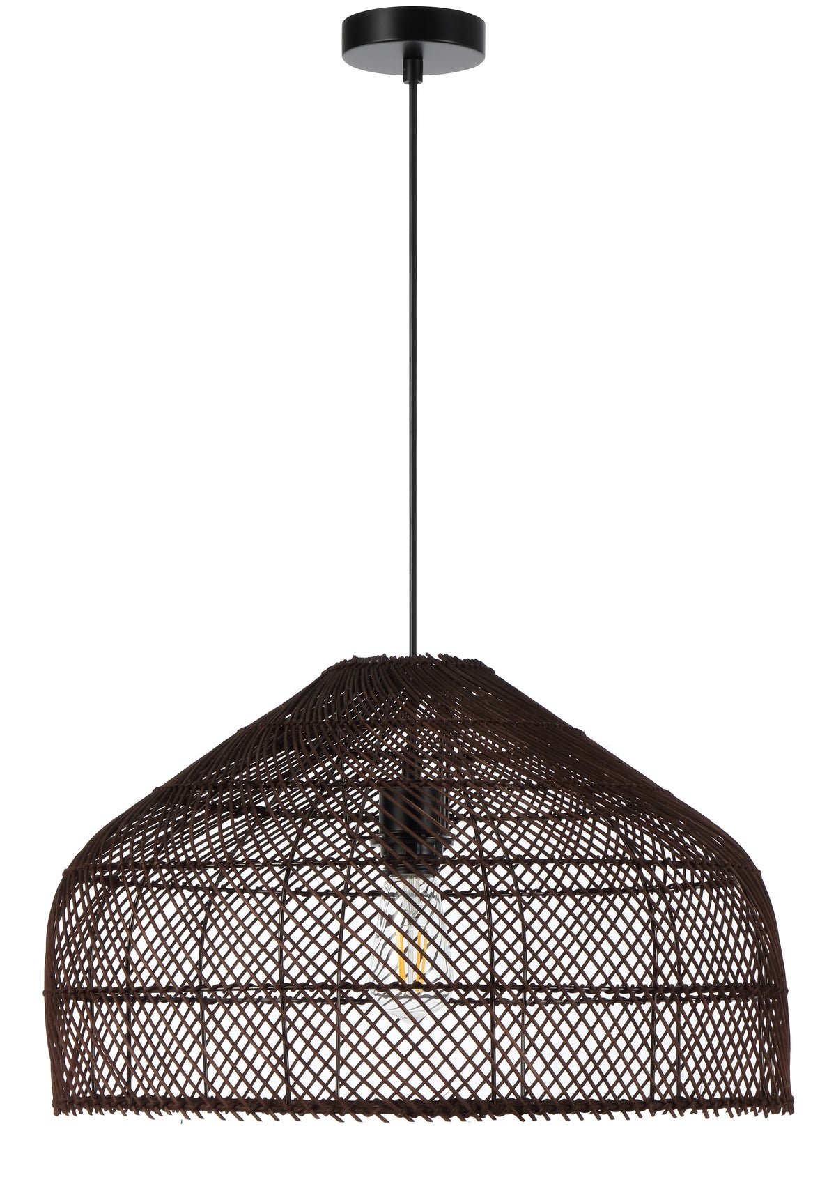 TFS 50 PENDANT 25wE27max D500 H300 cab1.5m BROWN RATTAN