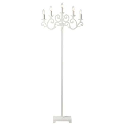 TFS FLOOR LAMP 5x25wE14max L570 W150 H200 FOOT SWTCH WHITE MATT
