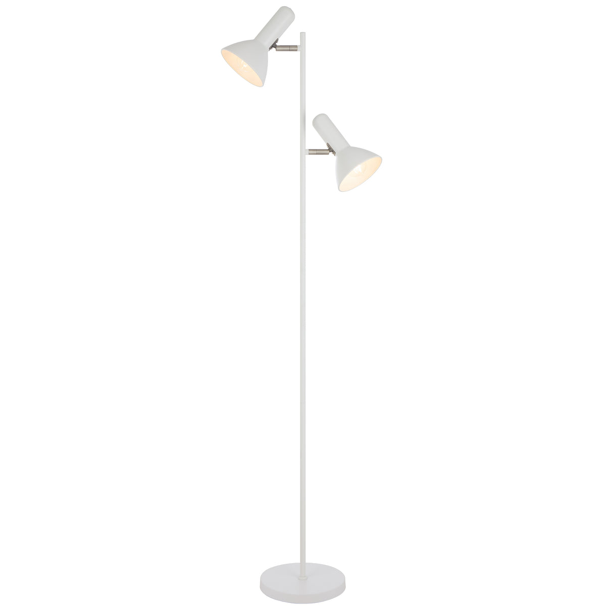 TFS 2LT FLOOR LAMP 2x25wE27max L240 W420 H1610 ON/OFF SWT ON HEAD WHITE