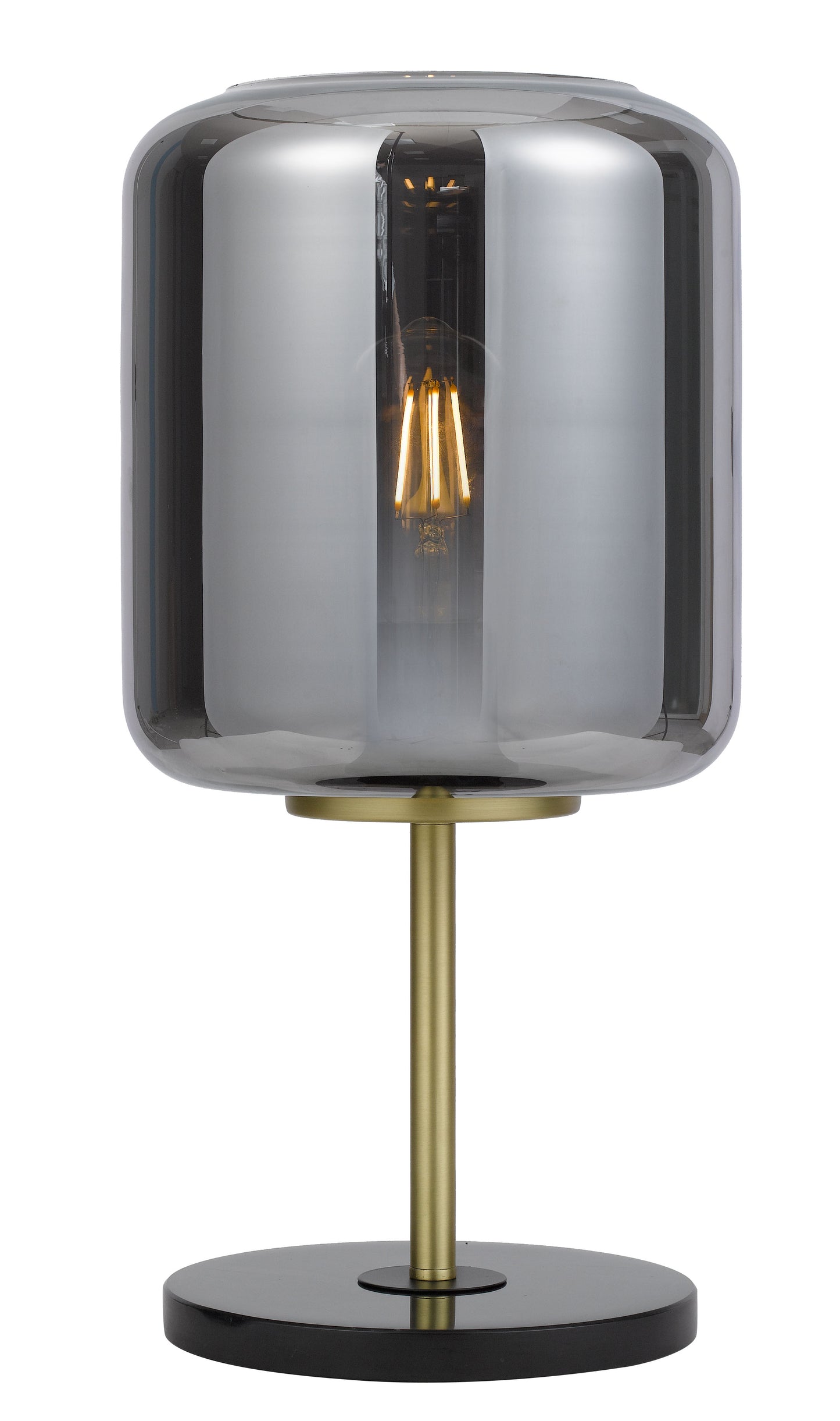 TFS TABLE LAMP 25wE27max H:420 D:210 BRASS MATT/BLACK MARBLE/SMOKE