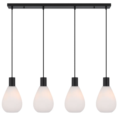Matera TFS 4 LIGHTS PENDANT 4x25wE27max D:160 H:210 TEX:2m BLACK MATT/OPAL MATT