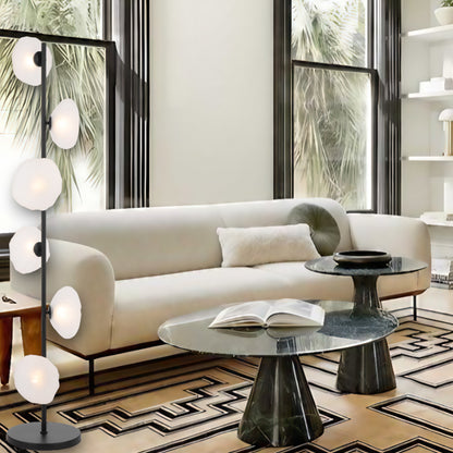 Nancy TFS FLOOR LAMP 6 LTS 6x6wG9max H1600 GLASS D200 BLACK /FROST GLASS