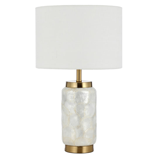 Bellamark TFS TABLE LAMP 25wE27max D320 H530 INLINE SWT WHITE SHELL / GOLD / WHITE