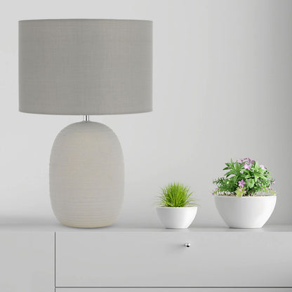 TFS CERAMIC TABLE LAMP 25wE27max D:300 H:455 GREY / GREY