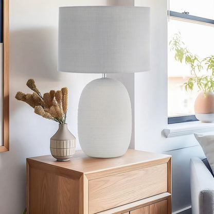 TFS CERAMIC TABLE LAMP 25wE27max D:300 H:455 GREY / GREY