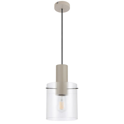 TFS 18CM PENDANT 25wE27max D180 H315 cab 2m GREY / CLEAR