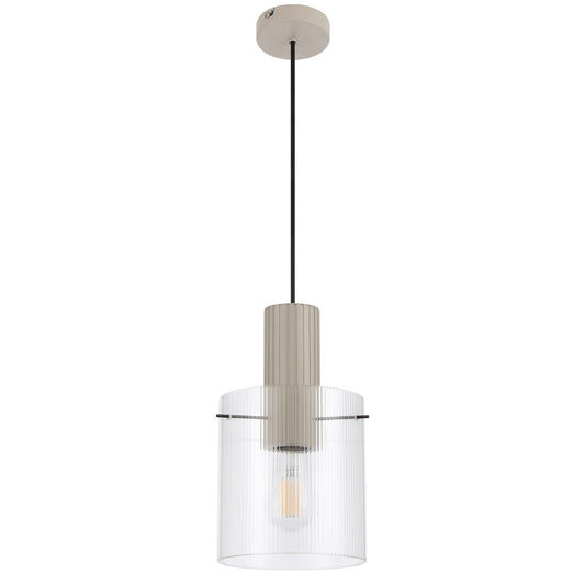 TFS 18CM PENDANT 25wE27max D180 H315 cab 2m GREY / CLEAR