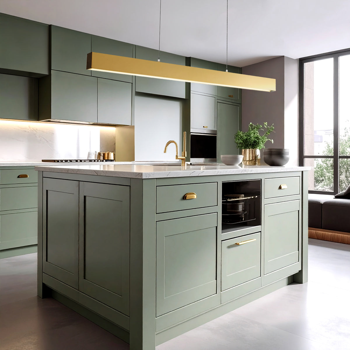 TFS 120 PENDANT 40wLED TUYA L:1200H:50W:75 GOLD/BLACK 2800Lm CAB:2m