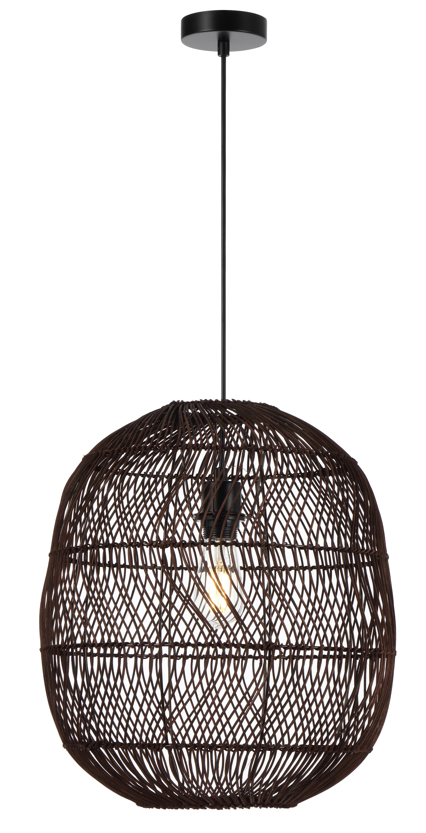 TFS 40 PENDANT 25wE27max D400 H430 cab1.5m BROWN RATTAN