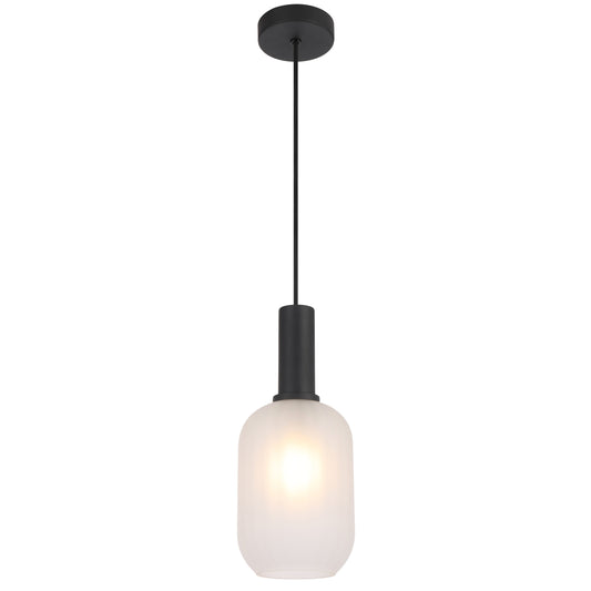 TFS 13CM PENDANT 25wE27max D140 H315 cab 2m BLACK / FROST GLASS