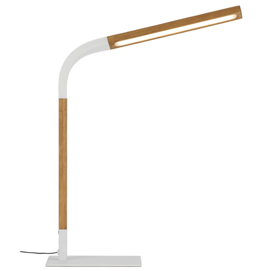 TFS TABLE LAMP 7wLED 400Lm L:380 W:130 H:630 INLINE SWTCH 3000K WHITE MATT/ASH TIMBER