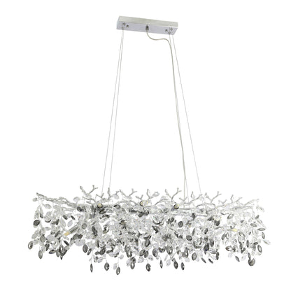 TFS 10 LT RECTA PENDANT 10x 3wG9max L1000 W420 H460 cab 2M CHROME / CLEAR + SMOKE CRYSTAL