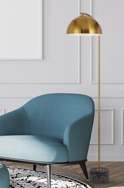 TFS FLOOR LAMP 25wE27max L:400 W:180 H:1500 cable2.0 foot BLACK TERRAZZO / ANT GOLD