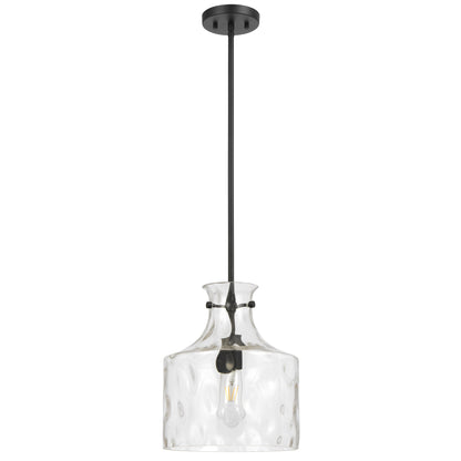 Altowood TFS 1LT PENDANT 25wE27max D:280 H:330 ROD 1.5m BLACK MATT/ CLEAR WATER STREAK
