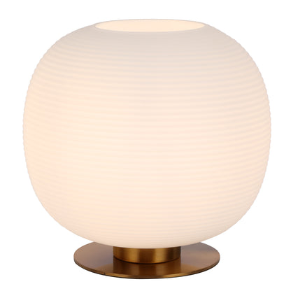 Leon TFS TABLE LAMP 25wE27max D:250 H:260 inline Switch ANT GOLD BASE / OPAL MAT GLASS