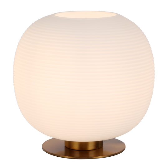 Leon TFS TABLE LAMP 25wE27max D:250 H:260 inline Switch ANT GOLD BASE / OPAL MAT GLASS