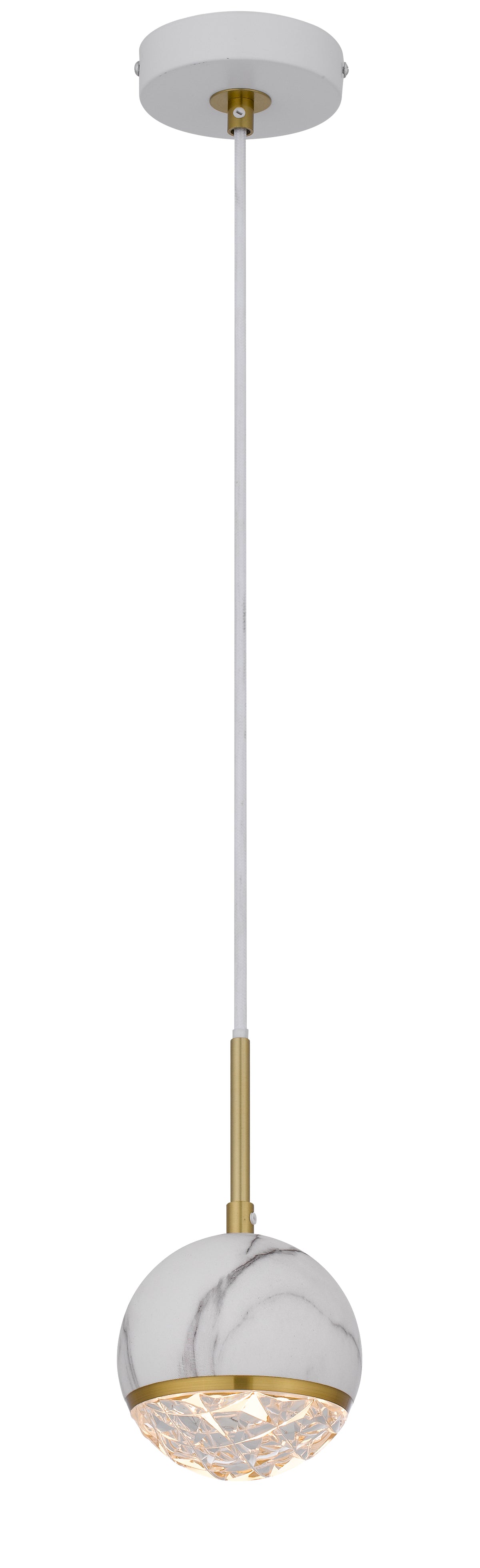 TFS 1 PENDANT 6wG9max not incl D110 cab:2m WHITE MARBLE LOOK / CLEAR
