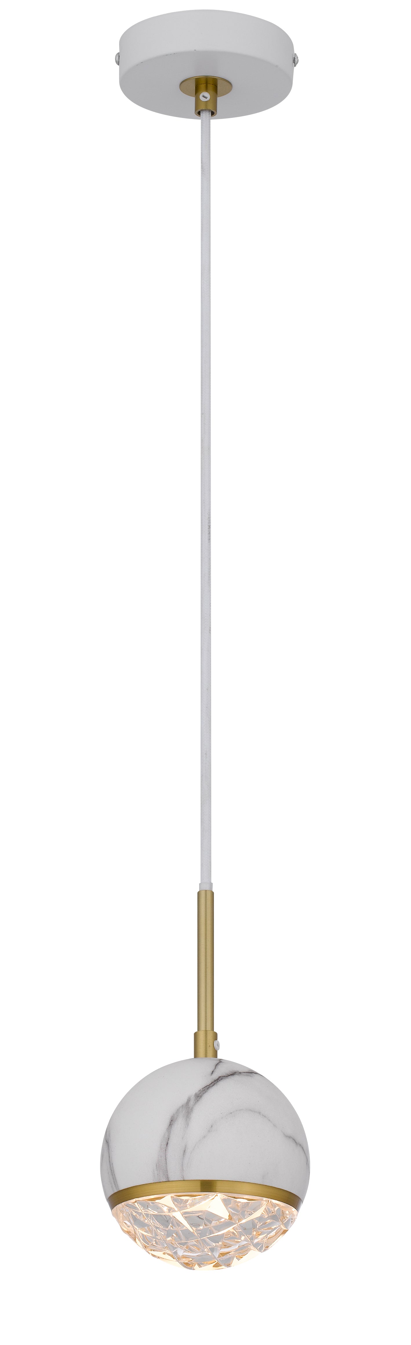 TFS 1 PENDANT 6wG9max not incl D110 cab:2m WHITE MARBLE LOOK / CLEAR