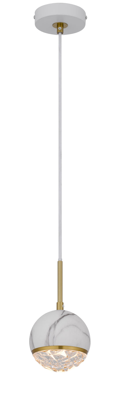 TFS 1 PENDANT 6wG9max not incl D110 cab:2m WHITE MARBLE LOOK / CLEAR