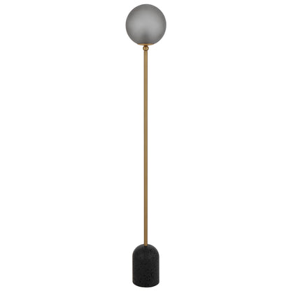 TFS FLOOR LAMP 25wE27max D:200 H1500 INLINE BLACK TRAVE /MATT ANT BRASS/GREY SMOKE