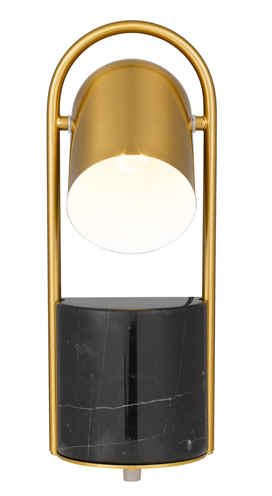 TFS TABLE LAMP 25wE27max D:200 H:390 Inline Switch BLACK BASE/ANTIQUE GOLD SHADE