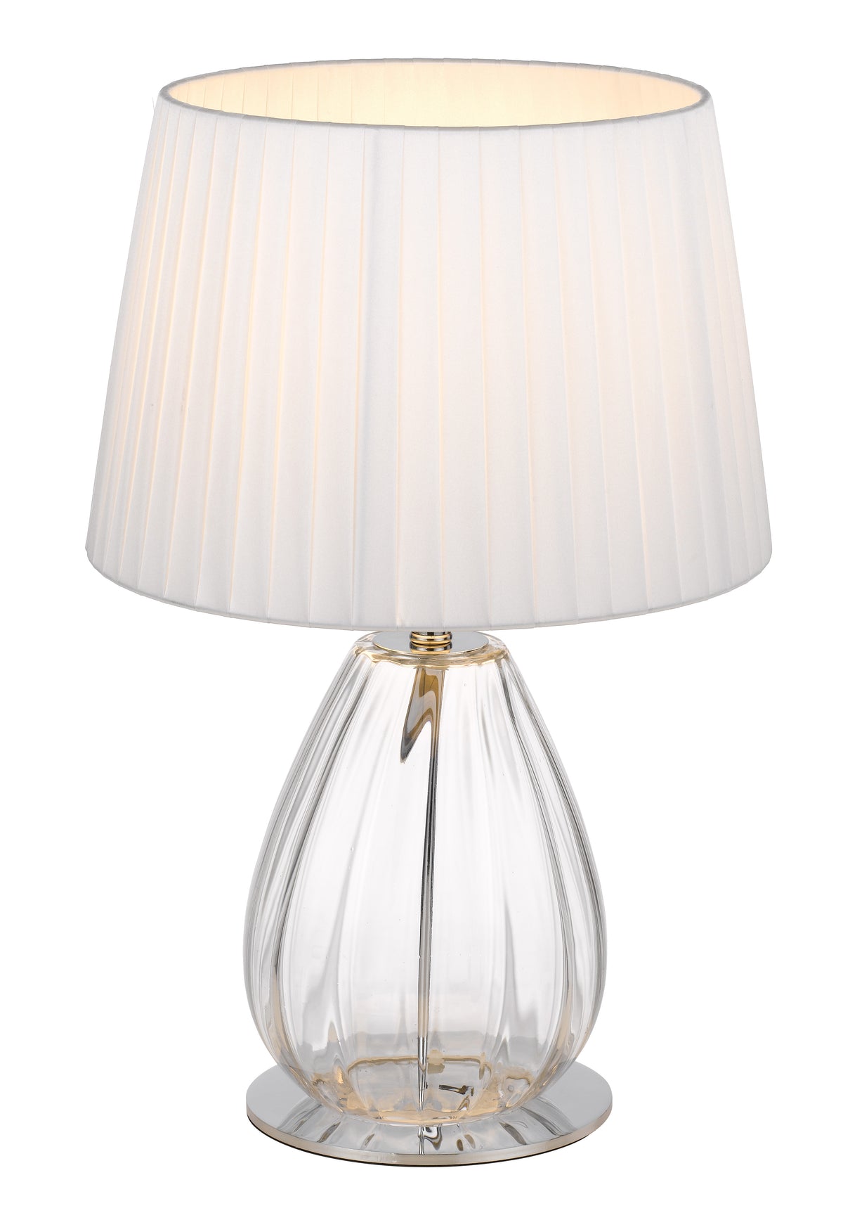 TFS TABLE LAMP 25wE27max D:290 H:450 Inline Switch CHROME/CLEAR/IVORY