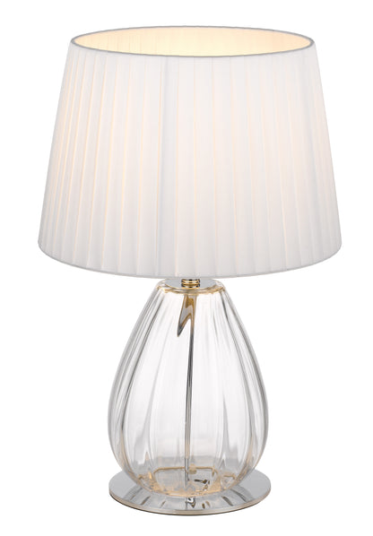 TFS TABLE LAMP 25wE27max D:290 H:450 Inline Switch CHROME/CLEAR/IVORY