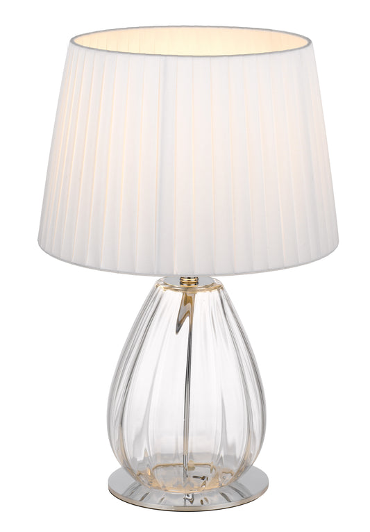 TFS TABLE LAMP 25wE27max D:290 H:450 Inline Switch CHROME/CLEAR/IVORY