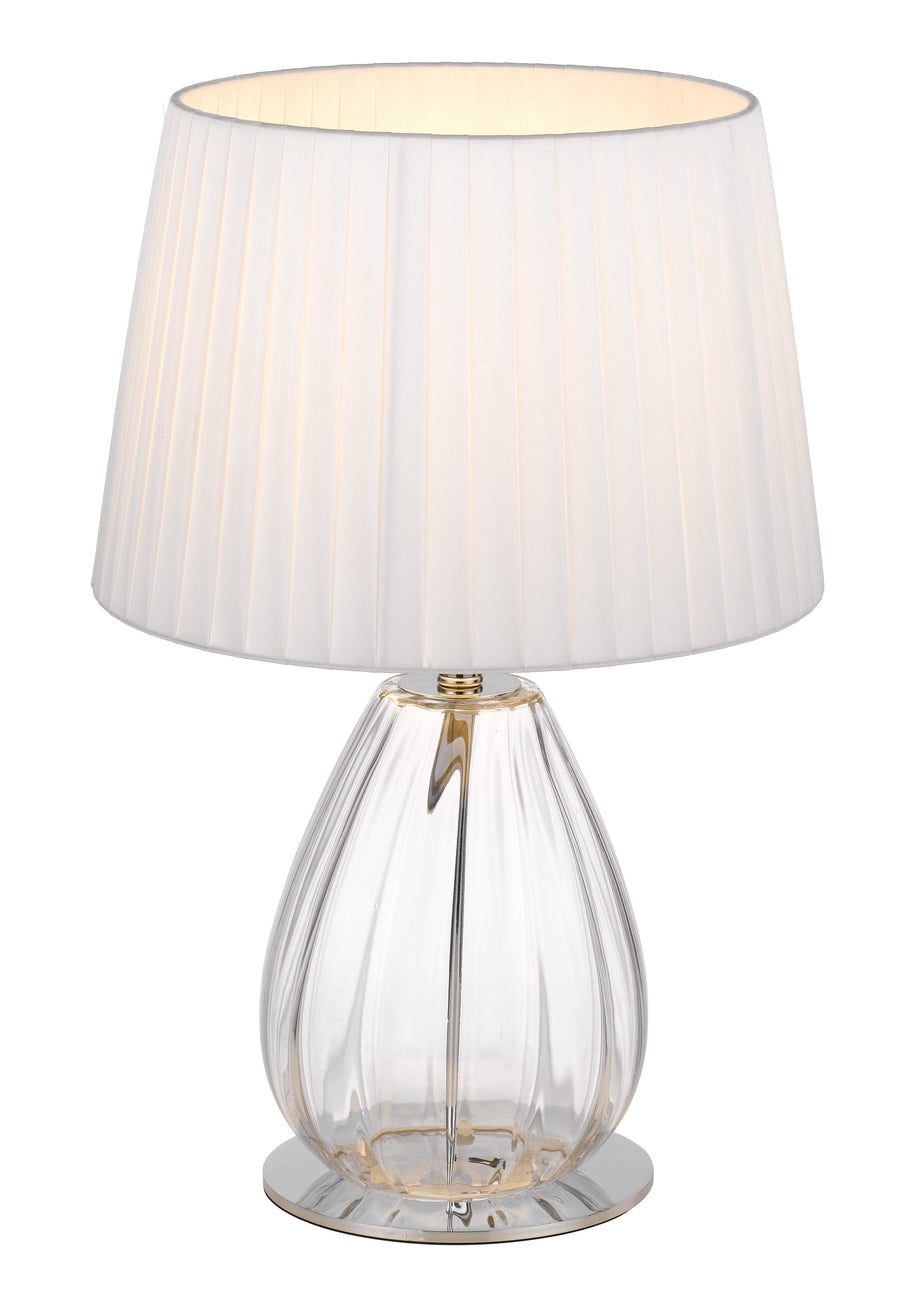 TFS TABLE LAMP 25wE27max D:290 H:450 Inline Switch CHROME/CLEAR/IVORY