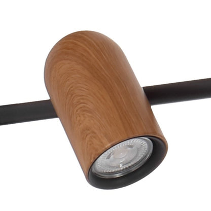 TFS 4LT PENDANT 4x6wGU10 L1800 W150 H120 cab 2M BLACK / WOOD PAINTED