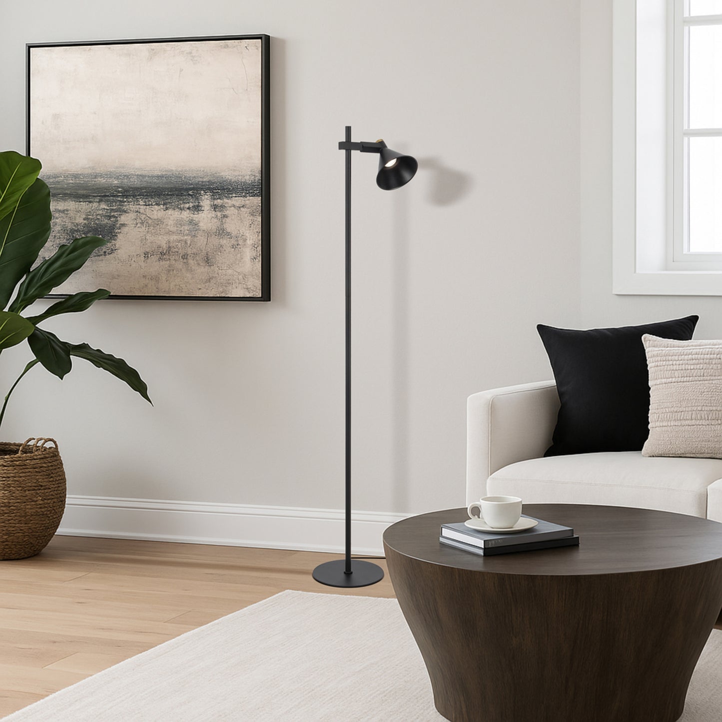 Vitastone TFS FLOOR LAMP 6wGU10max L245 W240 H1500 FOOT SWT / BLACK SAND