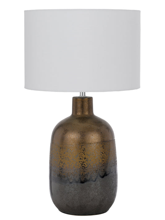 TFS CERAMIC TABLE LAMP 25wE27max D:300 H:535 line switch RUSTIC / WHITE