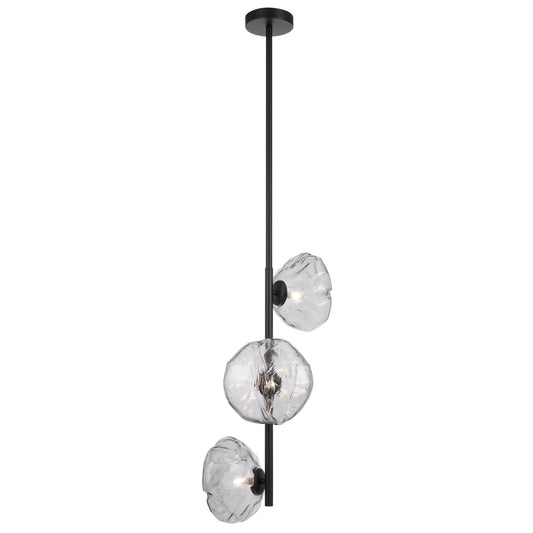 Colmar TFS 3 VERTICAL LTS PENDANT 3x6wG9max L1200 GLASS D200 BLACK / SMOKE GLASS