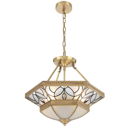 Vitawood TFS PE CTC 4x25wE27max D:500 H:208 chain:2M BRASS/FROST GLASS