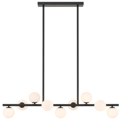TFS 9 LTS PENDANT 9x6wG9max L1000 D236 ROD:2x600 1x300 BLACK FRAME / OPAL GLASS