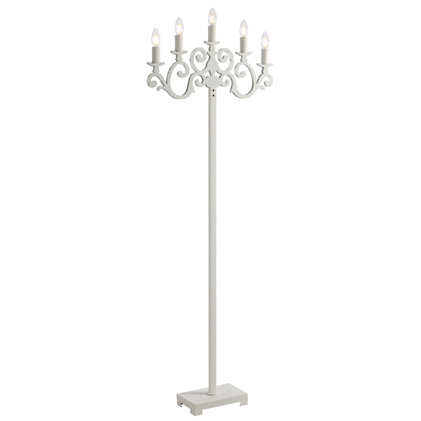 TFS FLOOR LAMP 5x25wE14max L570 W150 H200 FOOT SWTCH WHITE MATT
