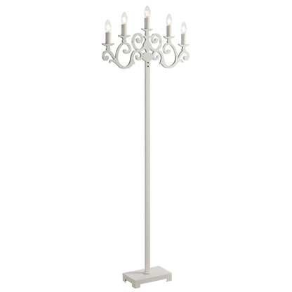 TFS FLOOR LAMP 5x25wE14max L570 W150 H200 FOOT SWTCH WHITE MATT
