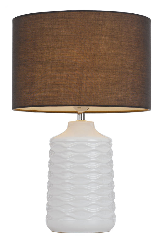 TFS CERAMIC TABLE LAMP 25wE27max H:425 D:280 WHITE/GREY