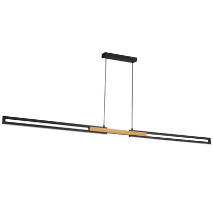 TFS 180CM LED PENDANT 36wLED 2080Lm cab.2M 3CCT WALL SWT BLACK / OAK WOOD