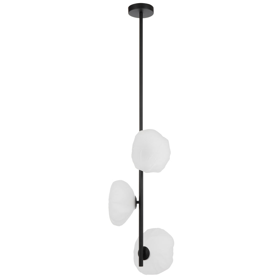 Menton TFS 3 VERTICAL LTS PENDANT 3x6wG9max L1200 GLASS D200 BLACK / FROST GLASS