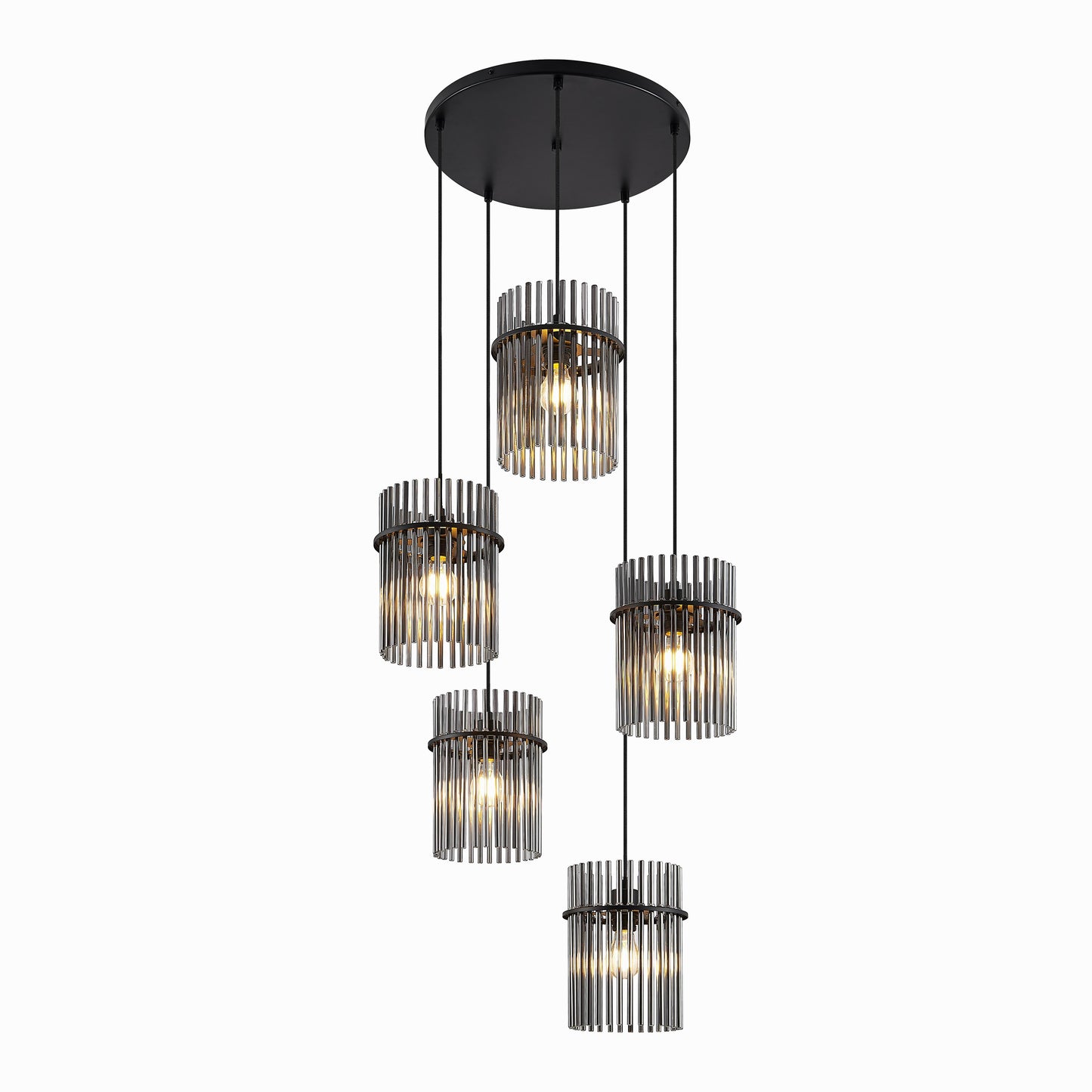 TFS 5 LT PENDANT 5x25wE27max D610 H200 cab 3m BLACK MATT / SMOKE