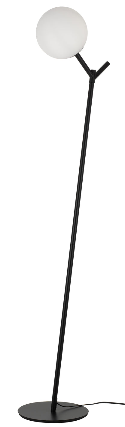 TFS FLOOR LAMP 25wE27max D:200 H:1510 BASE PLATE:280 Foot Switch BLACK/OPAL MATT