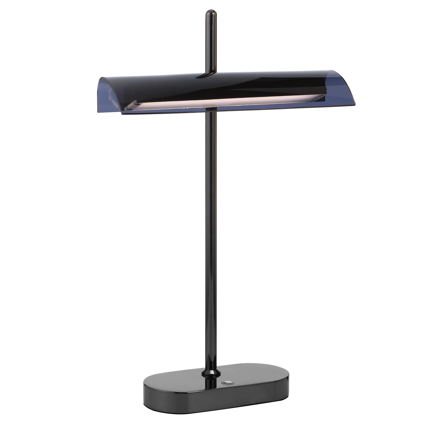 TFS TABLE LAMP 8wLED L250 H80 H400 3000K 3STEPTOUCH SWTCH DIM GUN METAL / SMOKE