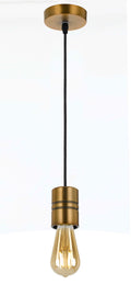 TFS CORD SET 25wE27max wSHADE RING L:2400 ANT.BRASS / BLACK